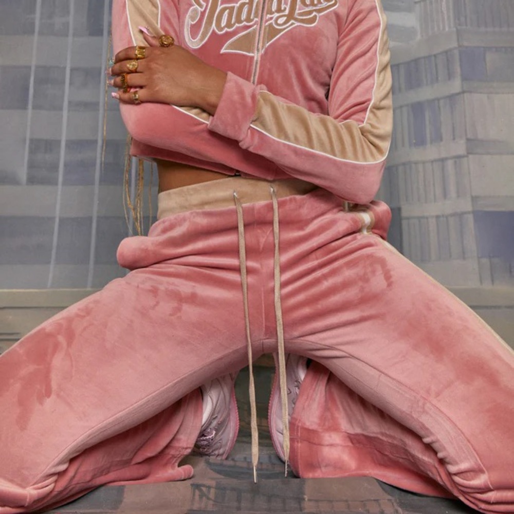 Jaded London Pink Velour Track Pants